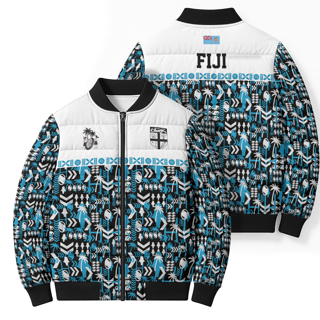 Fiji Bati Bomber Puffer Jacket Bati Island Warrior Geometry LT9 - Polynesian Pride