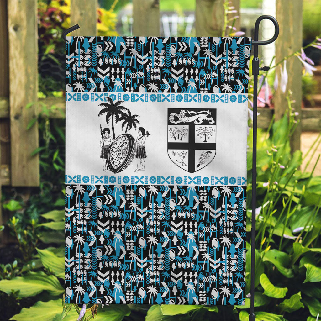 Fiji Bati Garden Flag Bati Island Warrior Geometry LT9 Garden Flag Blue - Polynesian Pride