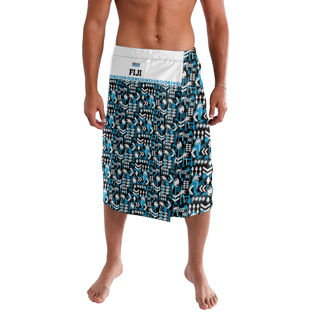 Fiji Bati Lavalava Bati Island Warrior Geometry LT9 Blue - Polynesian Pride