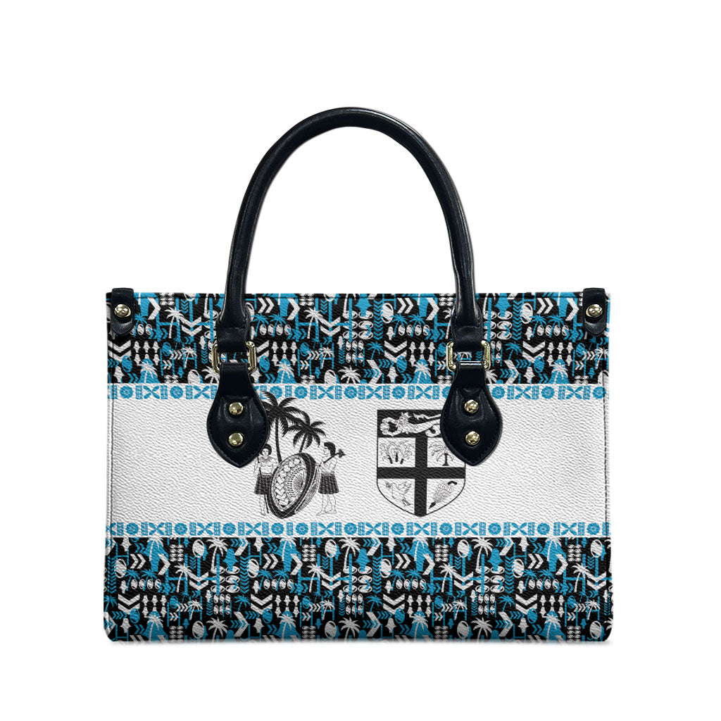 Fiji Bati Leather Bag Bati Island Warrior Geometry LT9 - Polynesian Pride