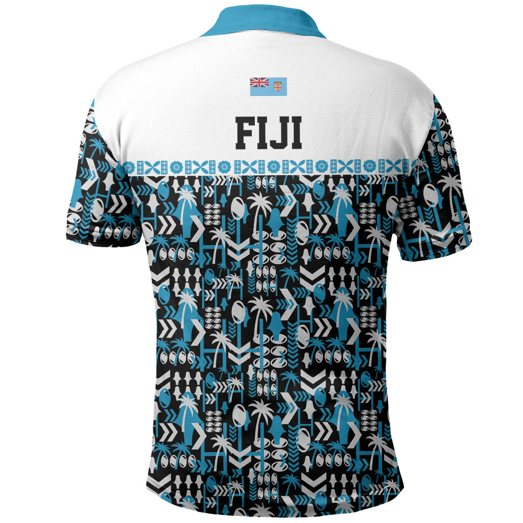 Fiji Bati Polo Shirt Bati Island Warrior Geometry LT9 - Polynesian Pride