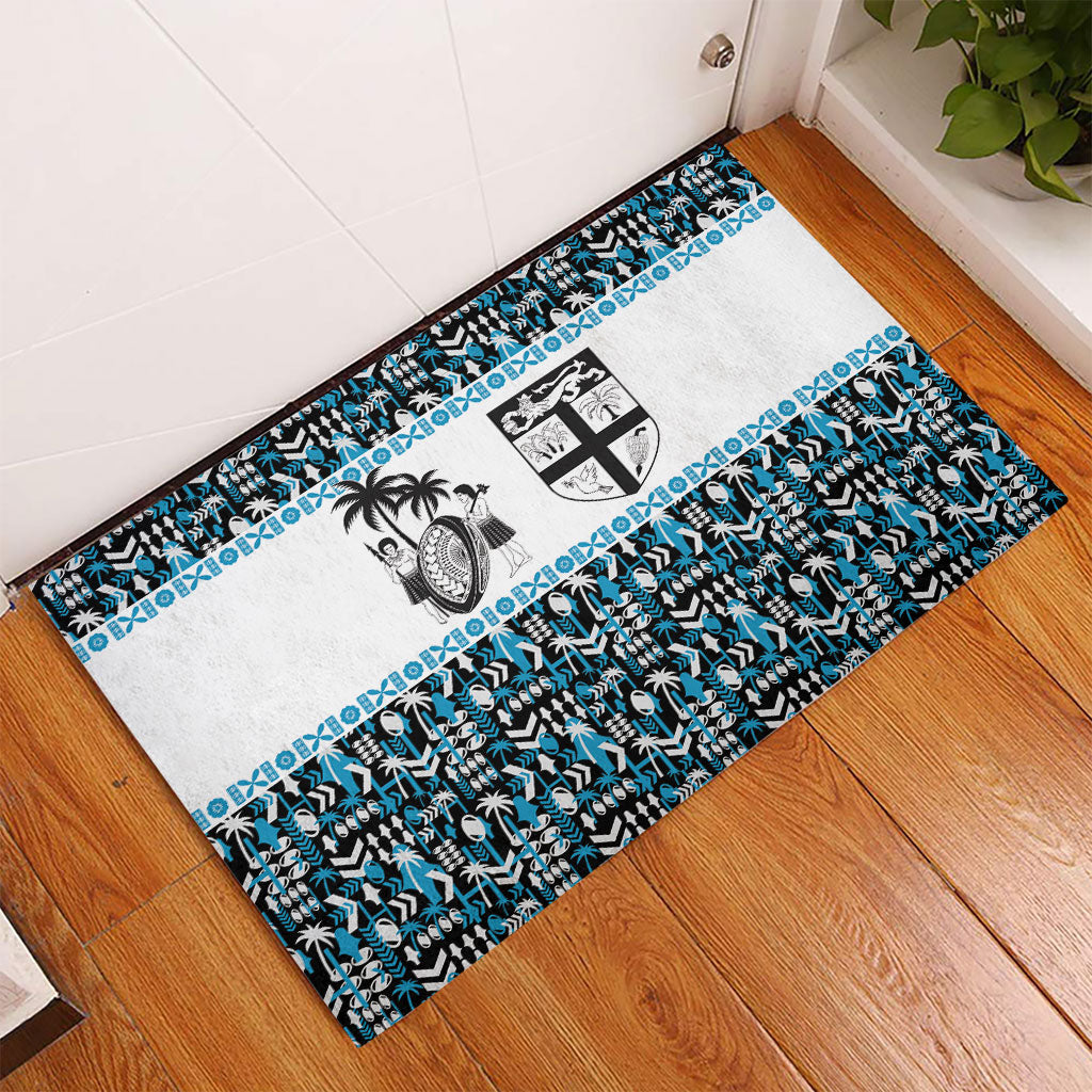 Fiji Bati Rubber Doormat Bati Island Warrior Geometry LT9 - Polynesian Pride