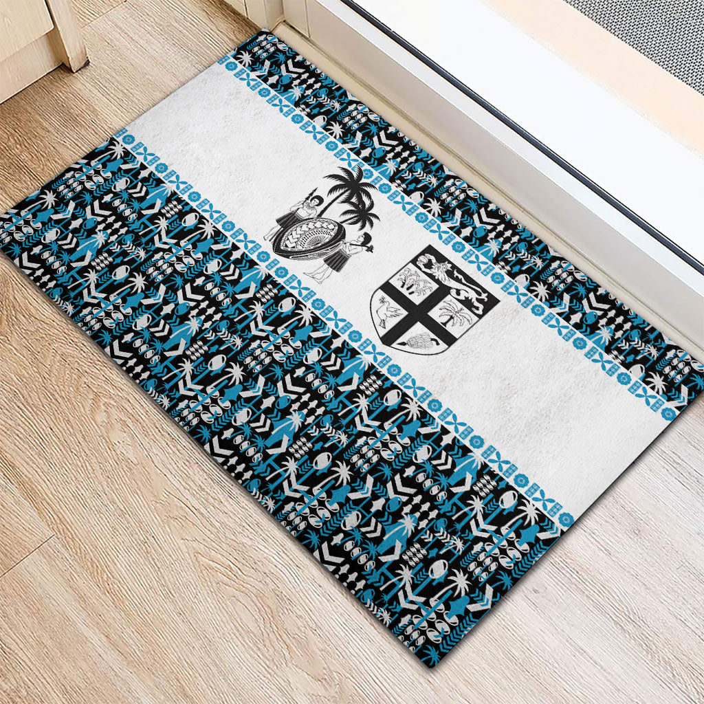 Fiji Bati Rubber Doormat Bati Island Warrior Geometry LT9 - Polynesian Pride