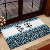 Fiji Bati Rubber Doormat Bati Island Warrior Geometry LT9 - Polynesian Pride