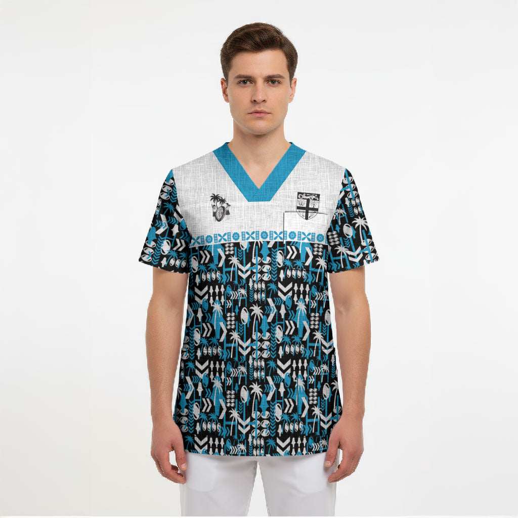 Fiji Bati Scrub Top Bati Island Warrior Geometry LT9 - Polynesian Pride