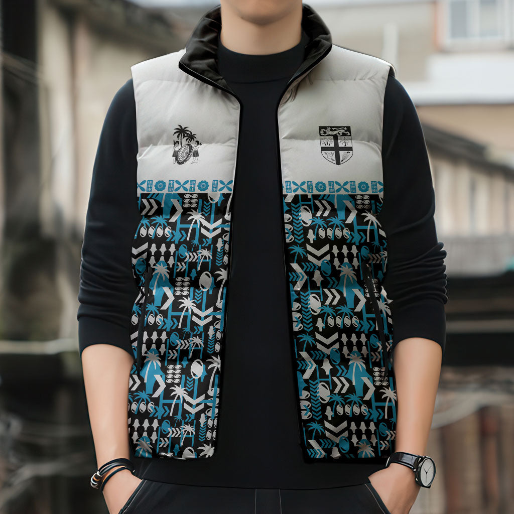 Fiji Bati Sleeveless Puffer Jacket Bati Island Warrior Geometry LT9 - Polynesian Pride