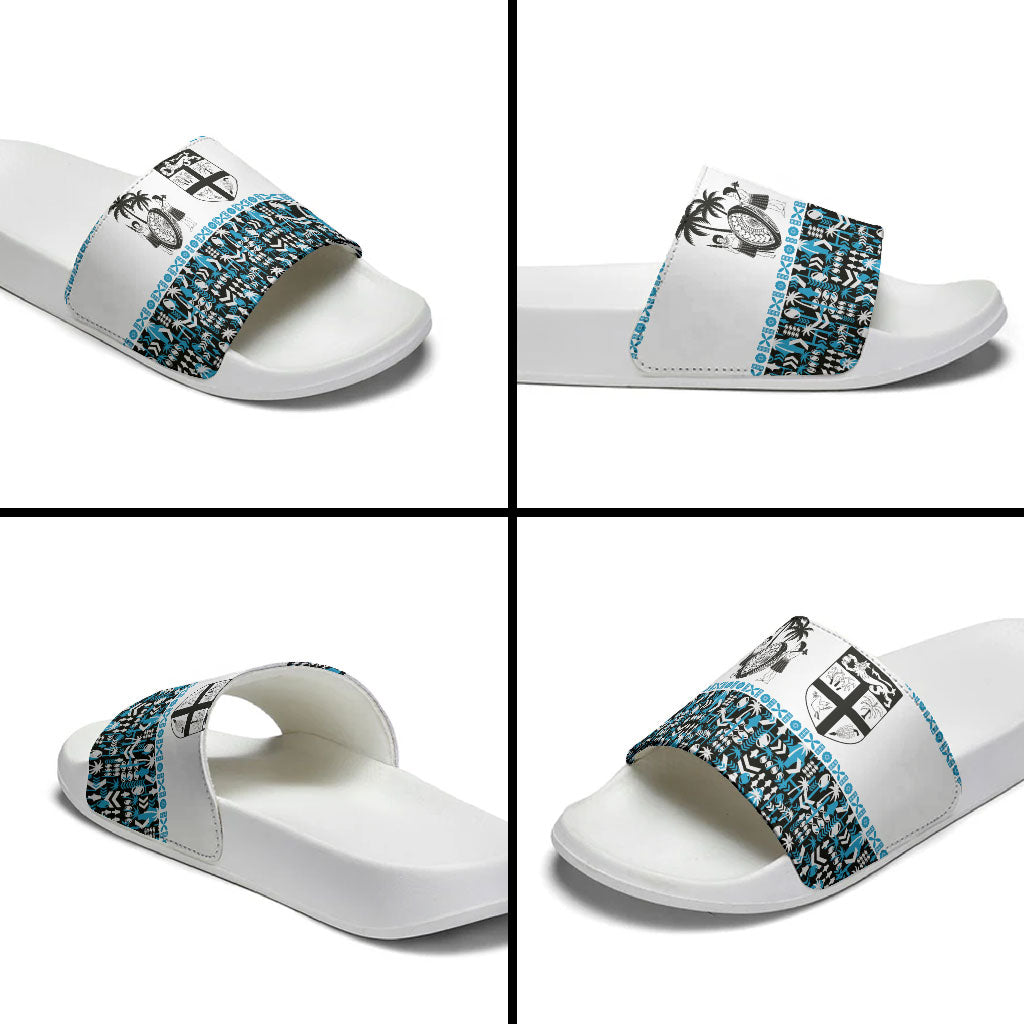 Fiji Bati Slide Sandals Bati Island Warrior Geometry LT9 - Polynesian Pride