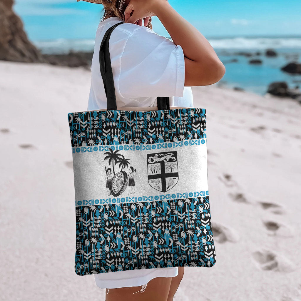 Fiji Bati Tote Bag Bati Island Warrior Geometry LT9 - Polynesian Pride