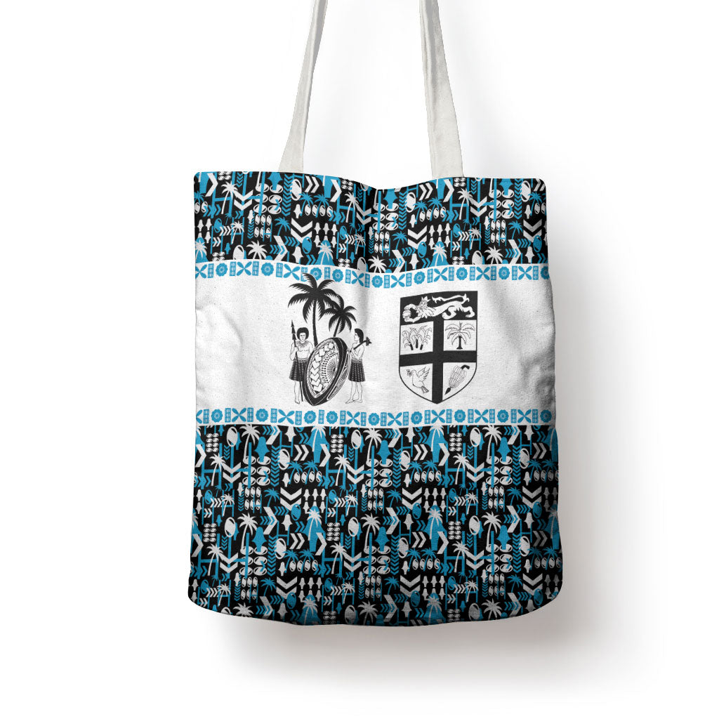 Fiji Bati Tote Bag Bati Island Warrior Geometry LT9 - Polynesian Pride