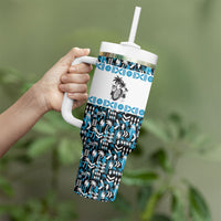 Fiji Bati Tumbler With Handle Bati Island Warrior Geometry LT9 - Polynesian Pride