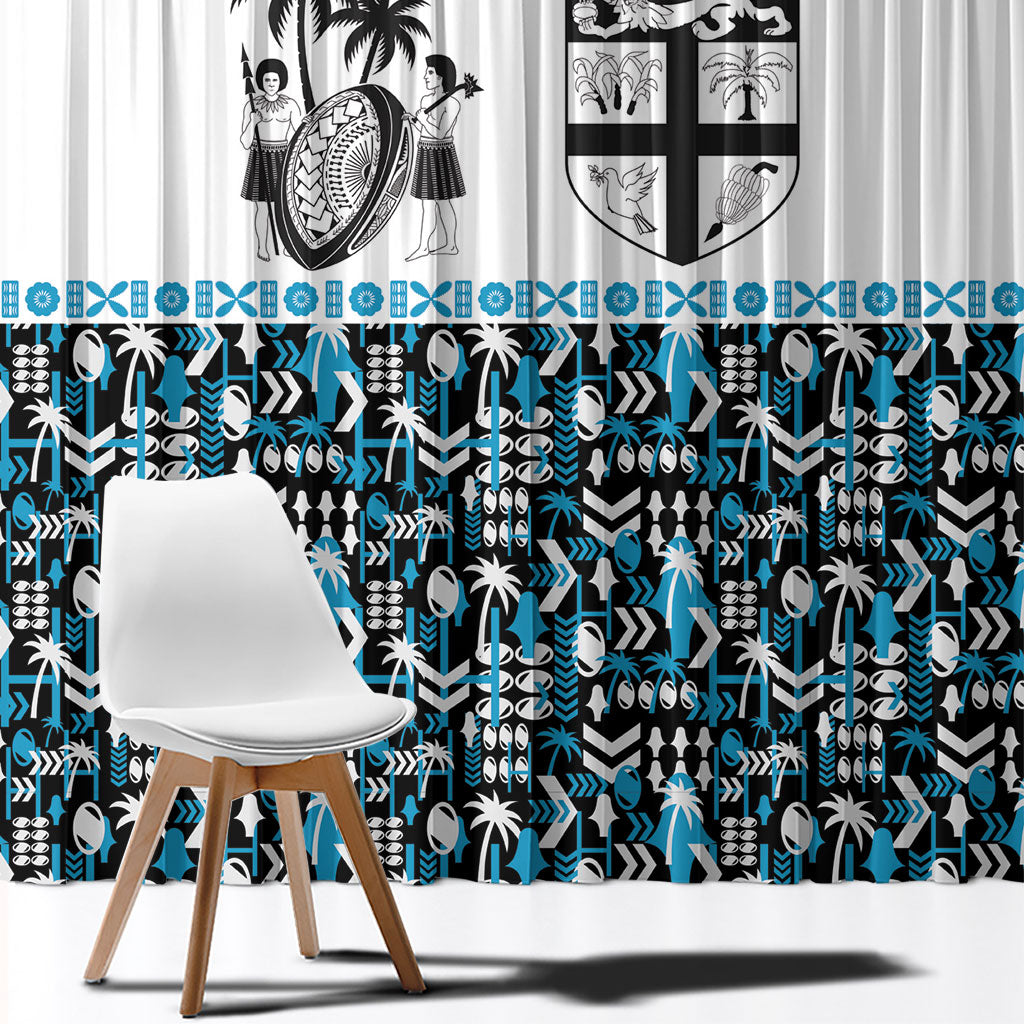 Fiji Bati Window Curtain Bati Island Warrior Geometry LT9 - Polynesian Pride