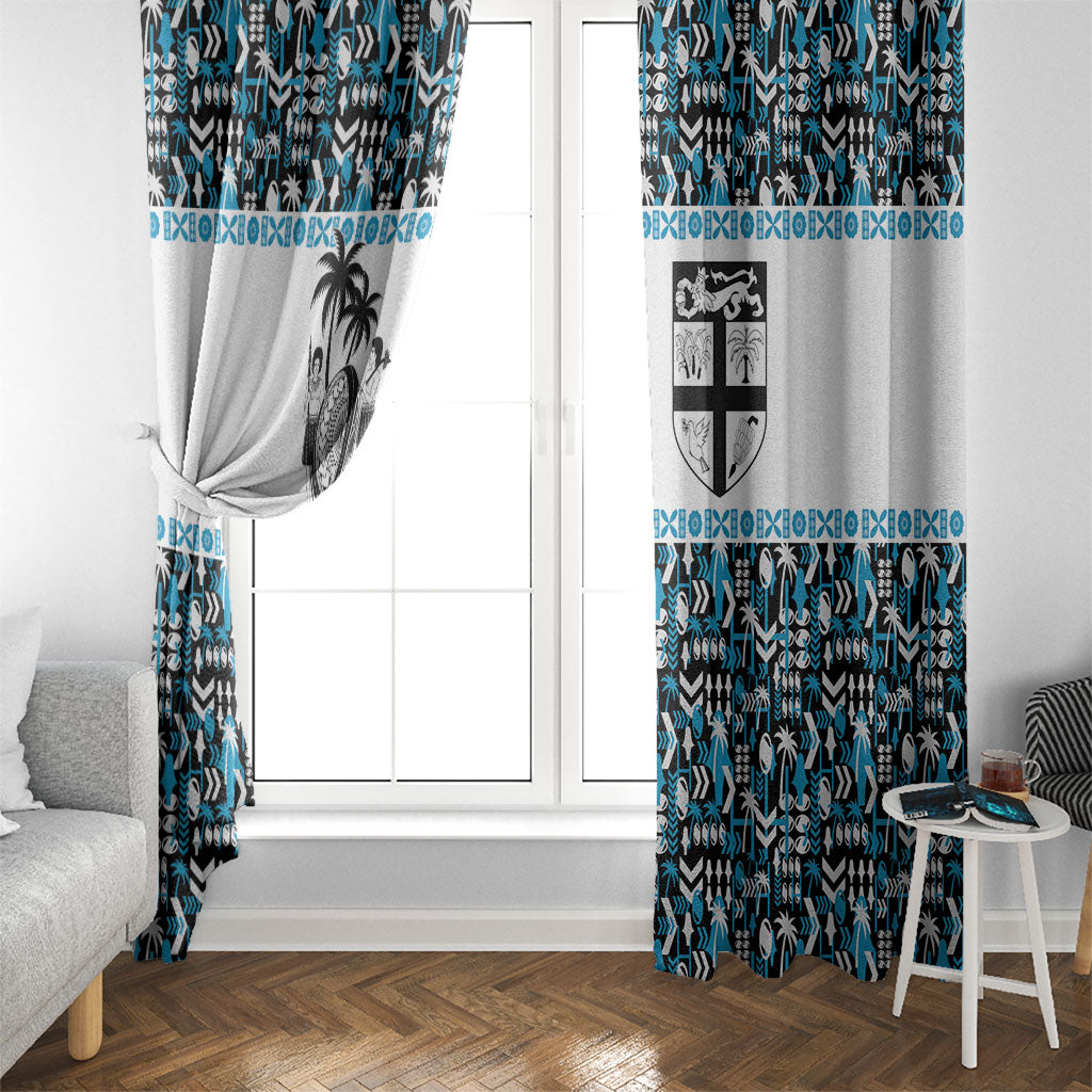 Fiji Bati Window Curtain Bati Island Warrior Geometry LT9 - Polynesian Pride