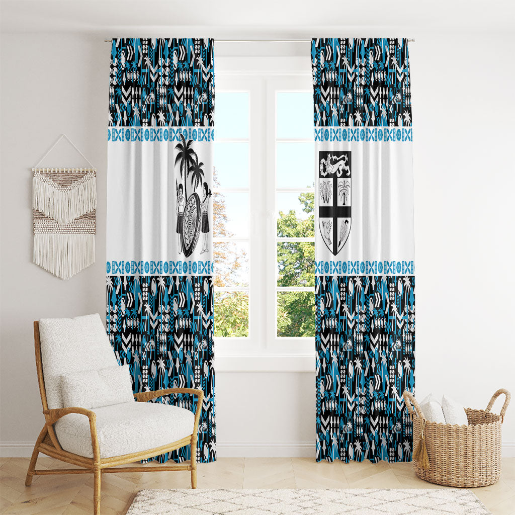 Fiji Bati Window Curtain Bati Island Warrior Geometry LT9 - Polynesian Pride