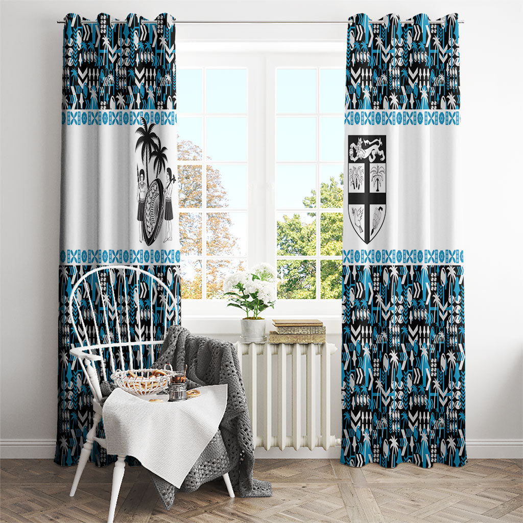 Fiji Bati Window Curtain Bati Island Warrior Geometry LT9 - Polynesian Pride