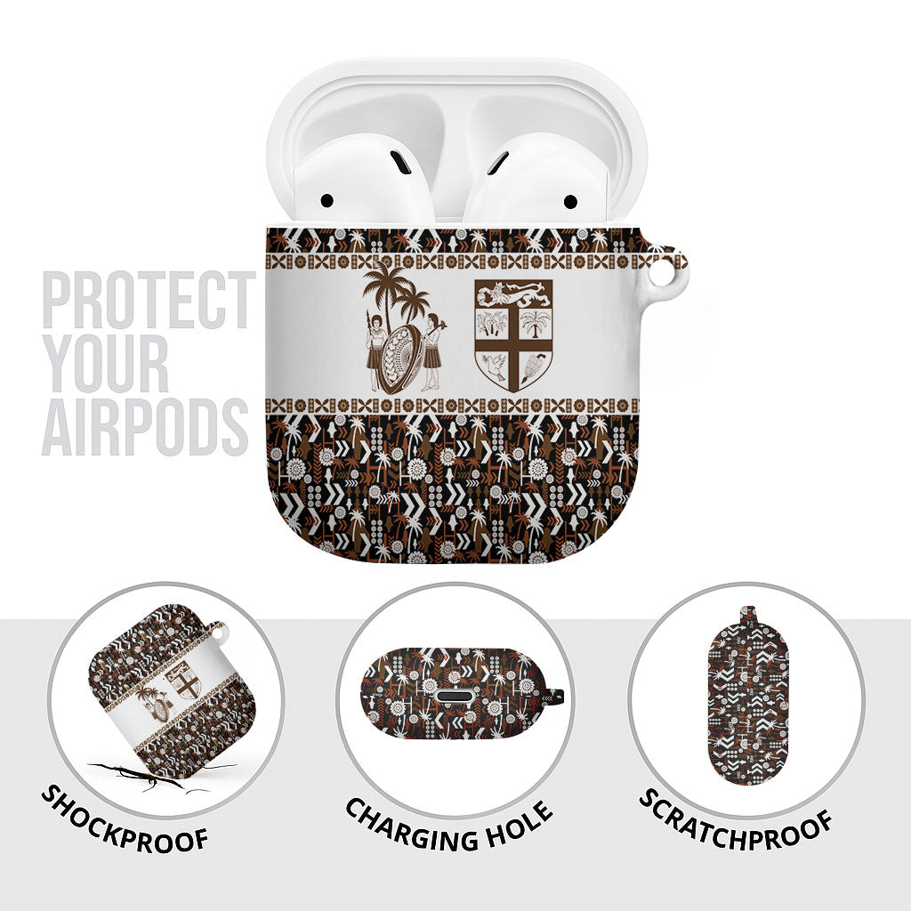 Fiji Bati AirPods Case Masi-inspired Tapa Pattern LT9 - Polynesian Pride