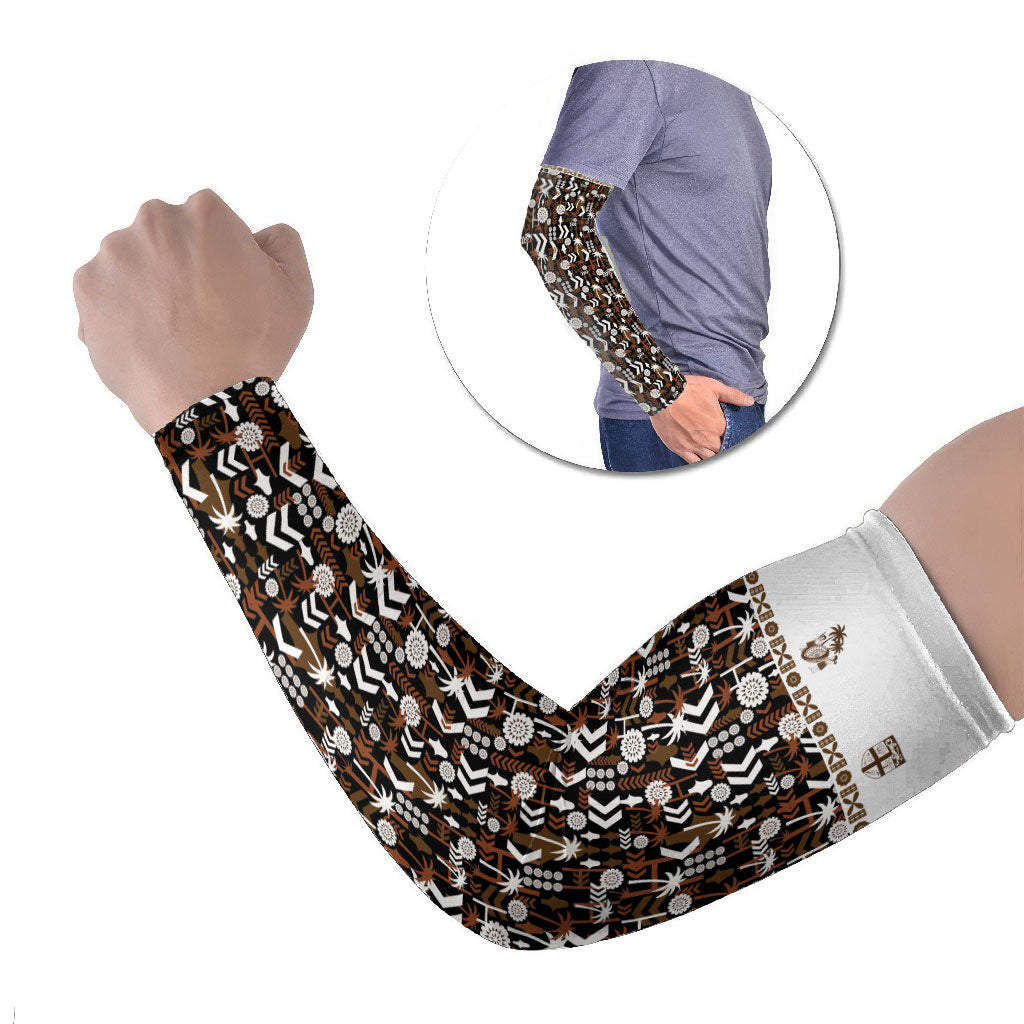 Fiji Bati Arm Sleeves Masi-inspired Tapa Pattern