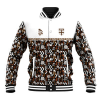 Fiji Bati Baseball Jacket Masi-inspired Tapa Pattern LT9 Unisex Brown - Polynesian Pride