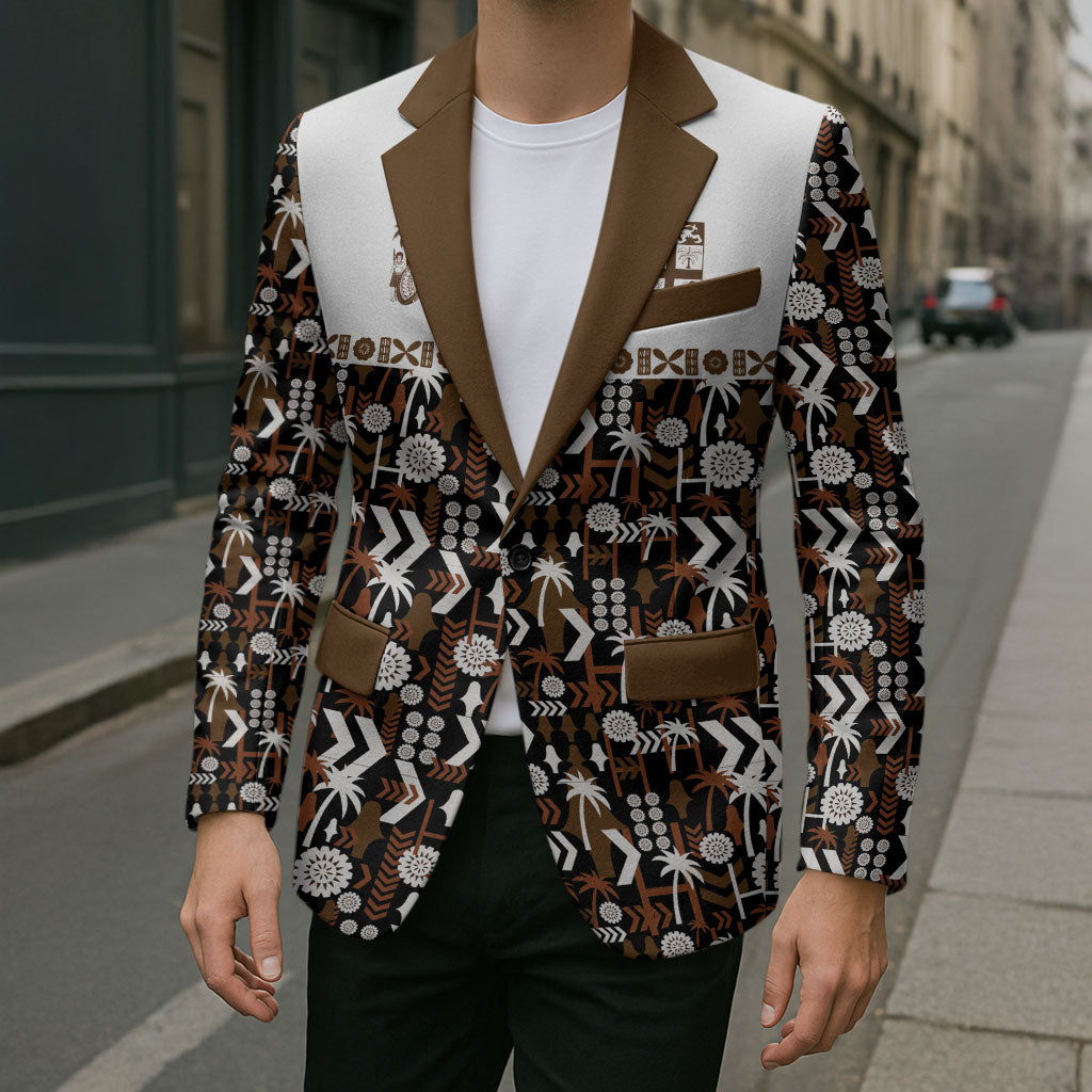 Fiji Bati Blazer Masi-inspired Tapa Pattern LT9 - Polynesian Pride