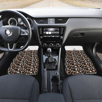 Fiji Bati Car Mats Masi-inspired Tapa Pattern LT9 Set 2pcs - Front Brown - Polynesian Pride