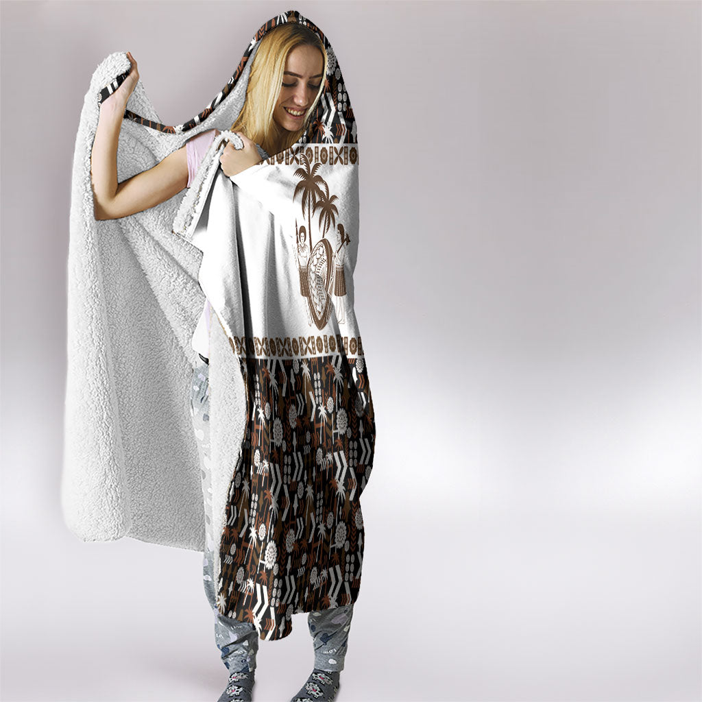 Fiji Bati Hooded Blanket Masi-inspired Tapa Pattern LT9 - Polynesian Pride