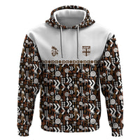 Fiji Bati Hoodie Masi-inspired Tapa Pattern LT9 Pullover Hoodie Brown - Polynesian Pride