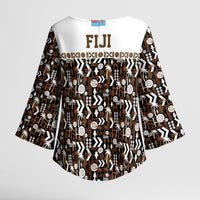 Fiji Bati Kimono Sleeve Blouse Masi-inspired Tapa Pattern LT9 - Polynesian Pride