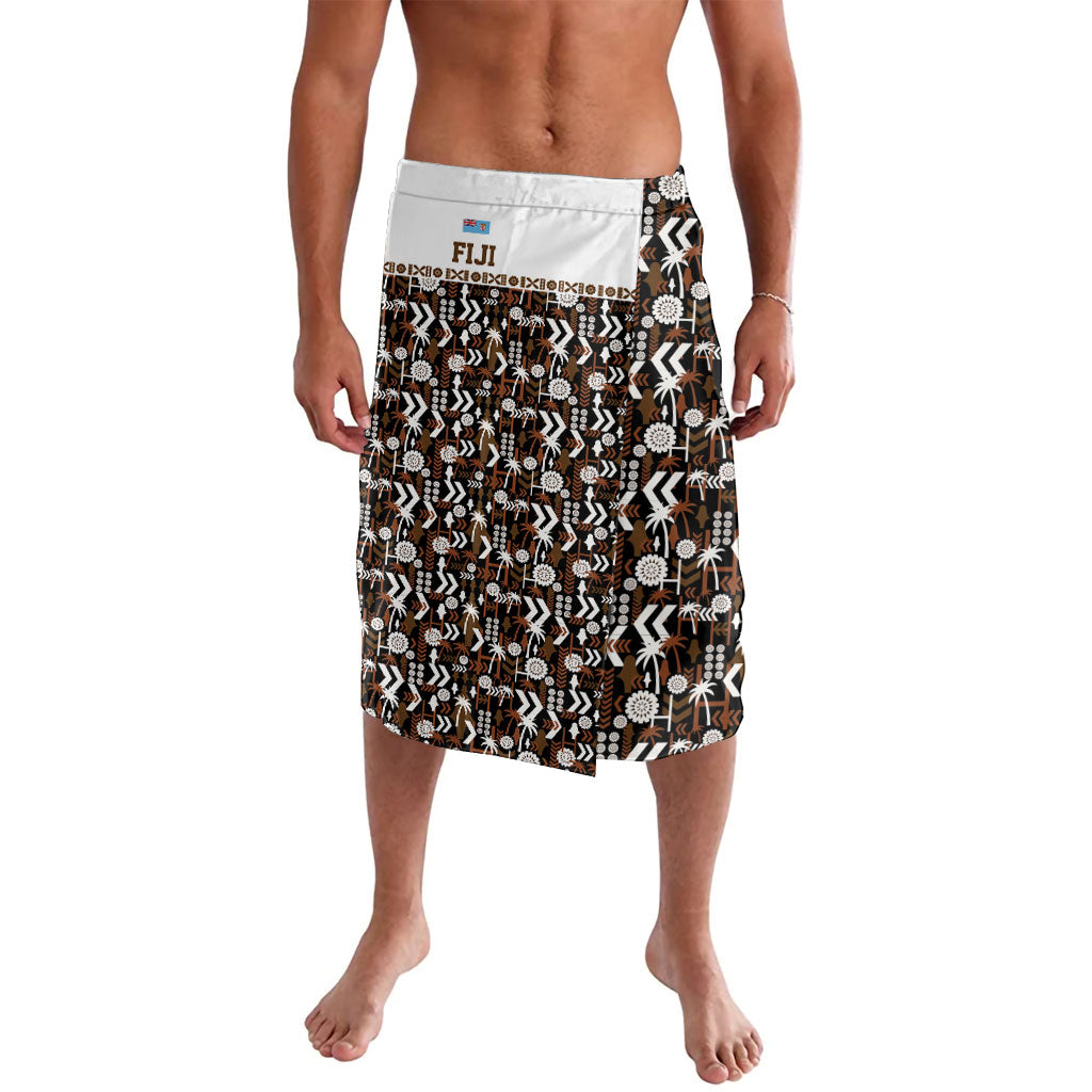 Fiji Bati Lavalava Masi-inspired Tapa Pattern LT9 Brown - Polynesian Pride