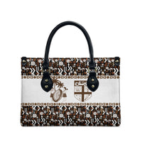 Fiji Bati Leather Bag Masi-inspired Tapa Pattern LT9 - Polynesian Pride