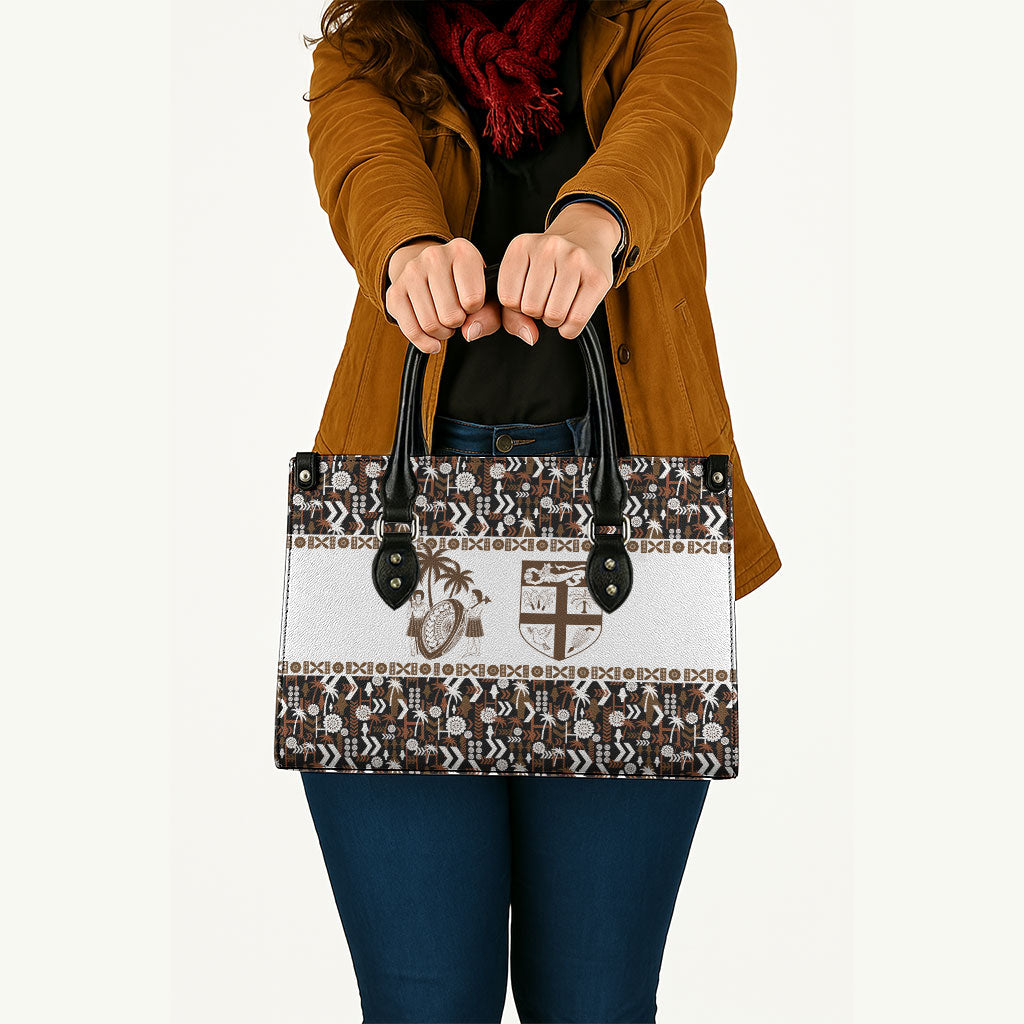 Fiji Bati Leather Bag Masi-inspired Tapa Pattern LT9 - Polynesian Pride