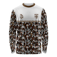 Fiji Bati Long Sleeve Shirt Masi-inspired Tapa Pattern LT9 Unisex Brown - Polynesian Pride