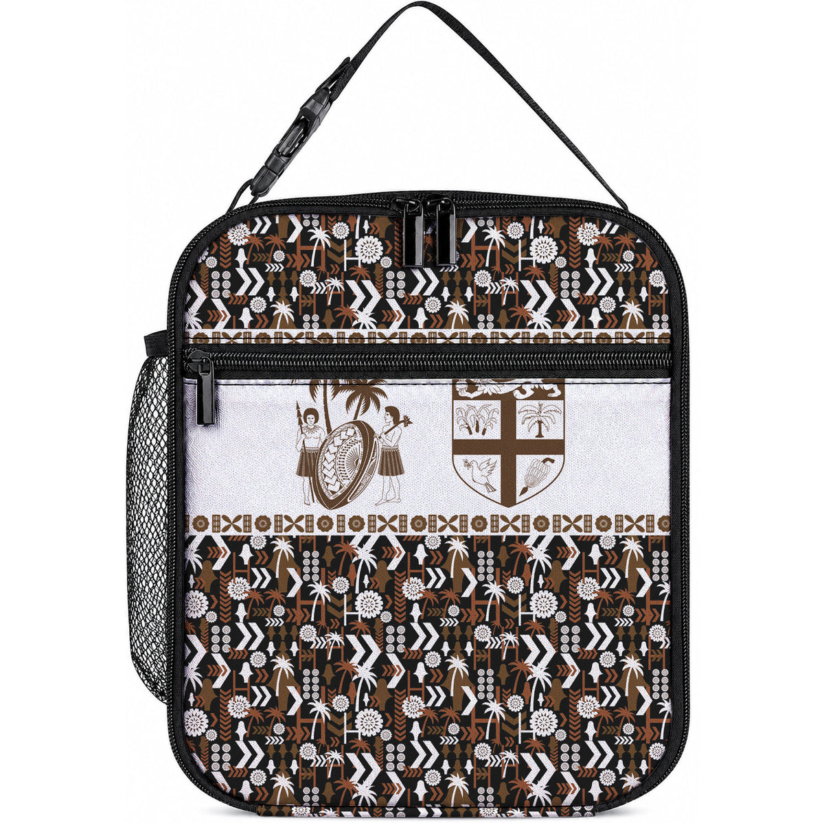 Fiji Bati Lunch Bag Masi-inspired Tapa Pattern