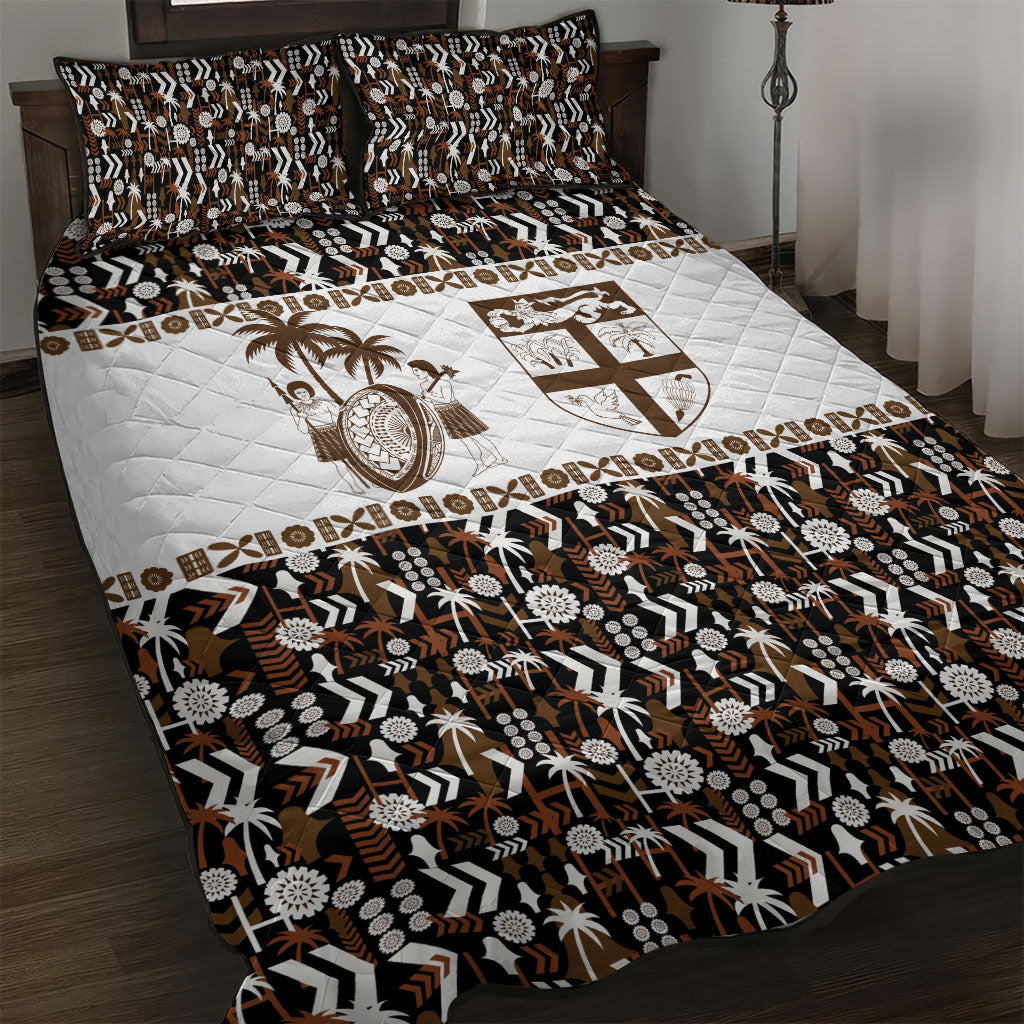 Fiji Bati Quilt Bed Set Masi-inspired Tapa Pattern