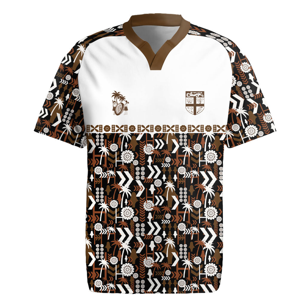 Fiji Bati Rugby Jersey Masi-inspired Tapa Pattern LT9 Brown - Polynesian Pride