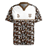 Fiji Bati Rugby Jersey Masi-inspired Tapa Pattern LT9 Brown - Polynesian Pride
