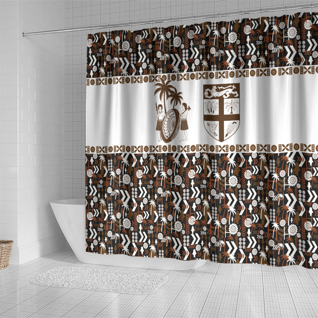 Fiji Bati Shower Curtain Masi-inspired Tapa Pattern LT9 - Polynesian Pride