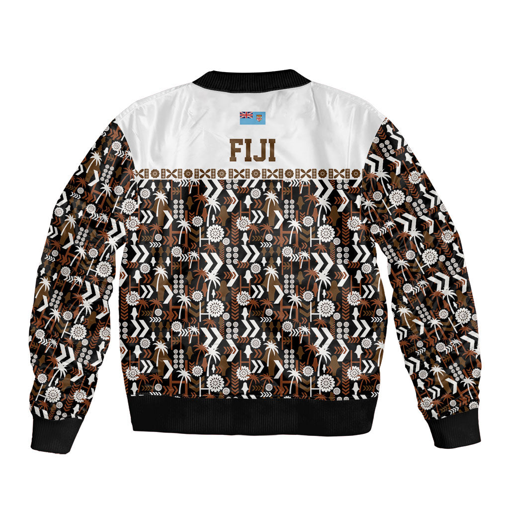 Fiji Bati Sleeve Zip Bomber Jacket Masi-inspired Tapa Pattern LT9 - Polynesian Pride