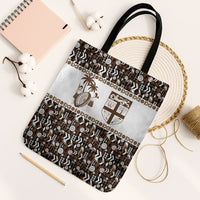 Fiji Bati Tote Bag Masi-inspired Tapa Pattern LT9 Black Strap One Size Brown - Polynesian Pride