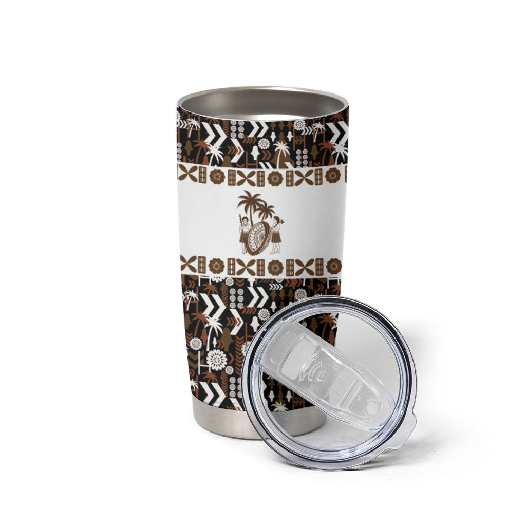 Fiji Bati Tumbler Cup Masi-inspired Tapa Pattern LT9 - Polynesian Pride