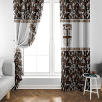 Fiji Bati Window Curtain Masi-inspired Tapa Pattern LT9 - Polynesian Pride