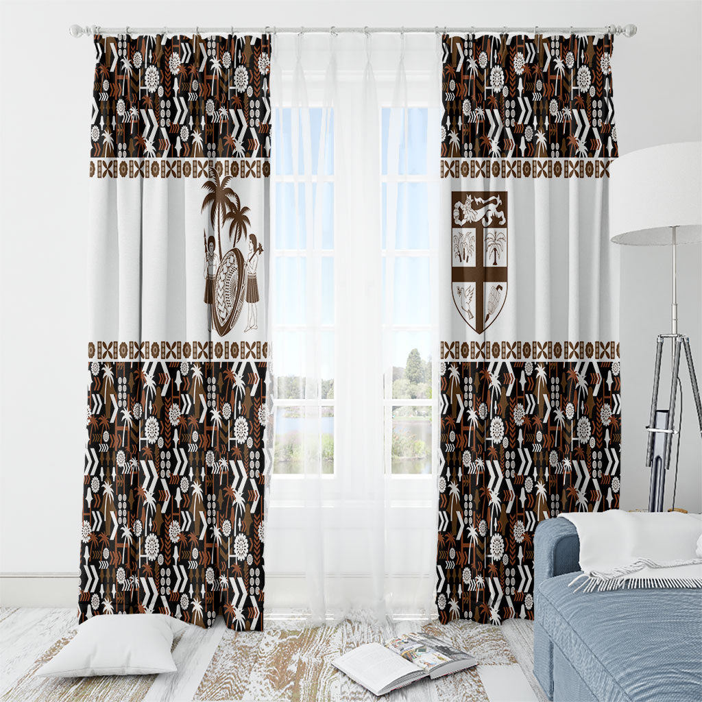 Fiji Bati Window Curtain Masi-inspired Tapa Pattern LT9 - Polynesian Pride