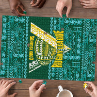 Cook Islands Island Floral Puzzle Teal Traditional Kuki's Geometric Pattern LT9 - Polynesian Pride