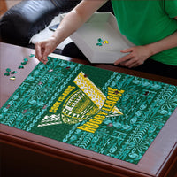 Cook Islands Island Floral Puzzle Teal Traditional Kuki's Geometric Pattern LT9 - Polynesian Pride