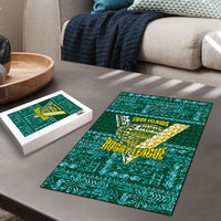Cook Islands Island Floral Puzzle Teal Traditional Kuki's Geometric Pattern LT9 - Polynesian Pride