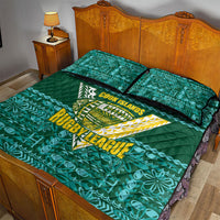 Cook Islands Island Floral Quilt Bed Set Teal Traditional Kuki's Geometric Pattern LT9 - Polynesian Pride