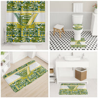 Cook Islands Island Floral Bathroom Set Green Traditional Kuki's Geometric Pattern LT9 - Polynesian Pride
