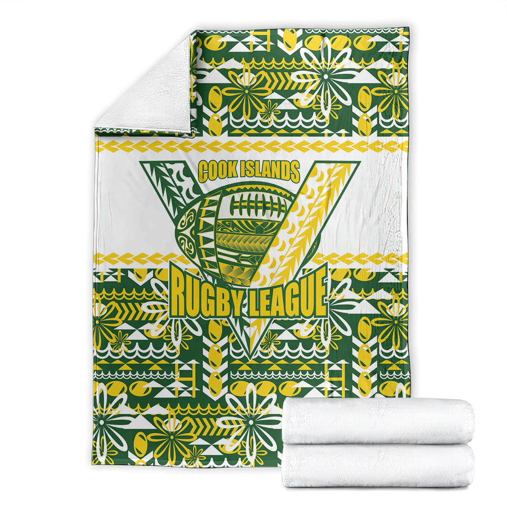 Cook Islands Island Floral Blanket Green Traditional Kuki's Geometric Pattern LT9 - Polynesian Pride