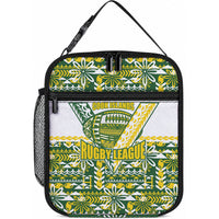 Cook Islands Island Floral Lunch Bag Green Traditional Kuki's Geometric Pattern LT9 10.2 × 8.3 × 4.3 inch Green - Polynesian Pride