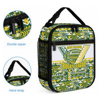Cook Islands Island Floral Lunch Bag Green Traditional Kuki's Geometric Pattern LT9 - Polynesian Pride