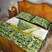 Cook Islands Island Floral Quilt Bed Set Green Traditional Kuki's Geometric Pattern LT9 - Polynesian Pride