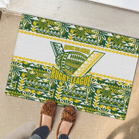 Cook Islands Island Floral Rubber Doormat Green Traditional Kuki's Geometric Pattern LT9 - Polynesian Pride